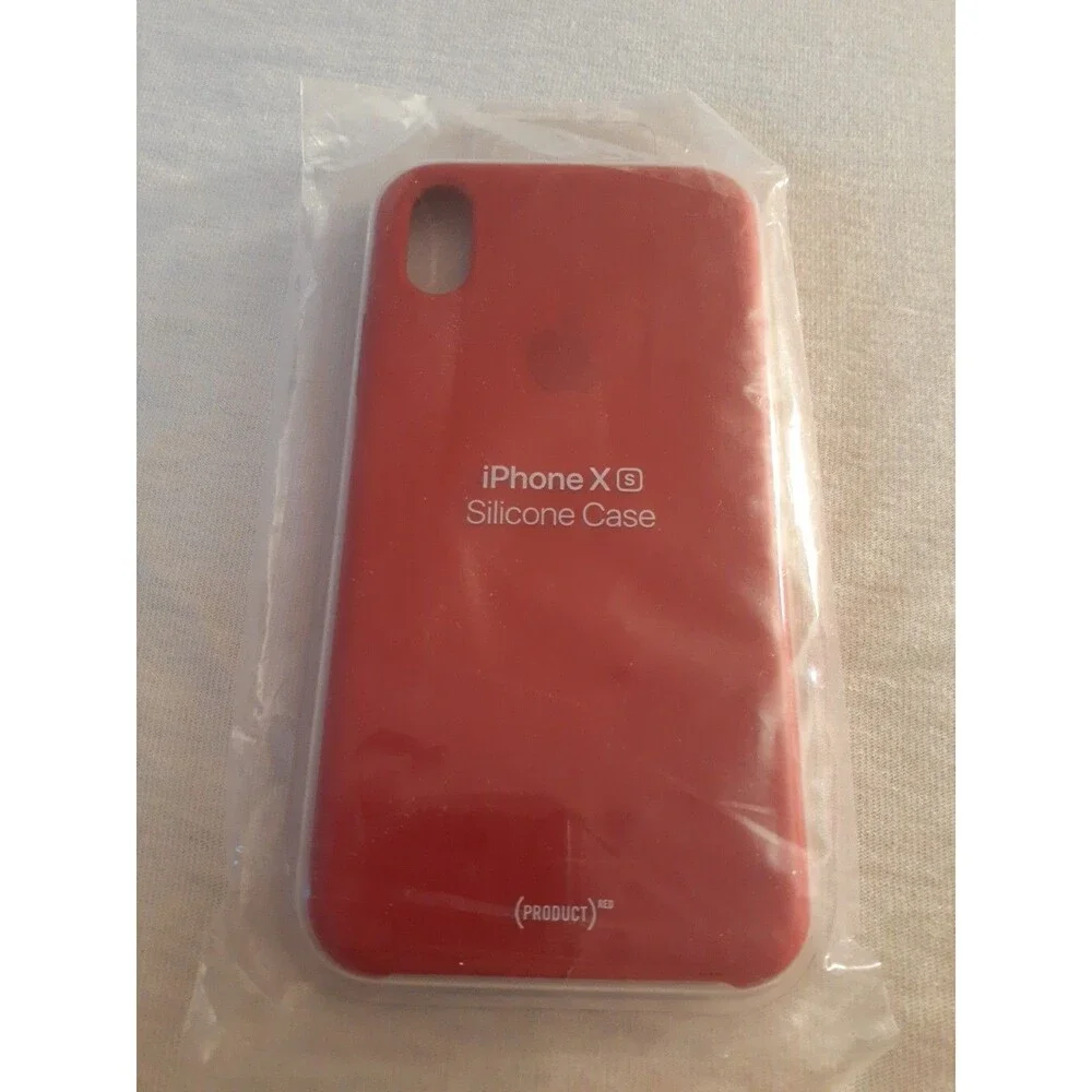 Genuine OEM Apple iPhone X S Silicone Case - Red Cellphone Protector New